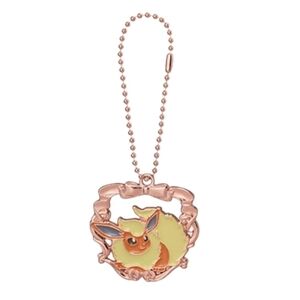 Pokemon Flareon Rose Gold Metal Bag Charm Keychain